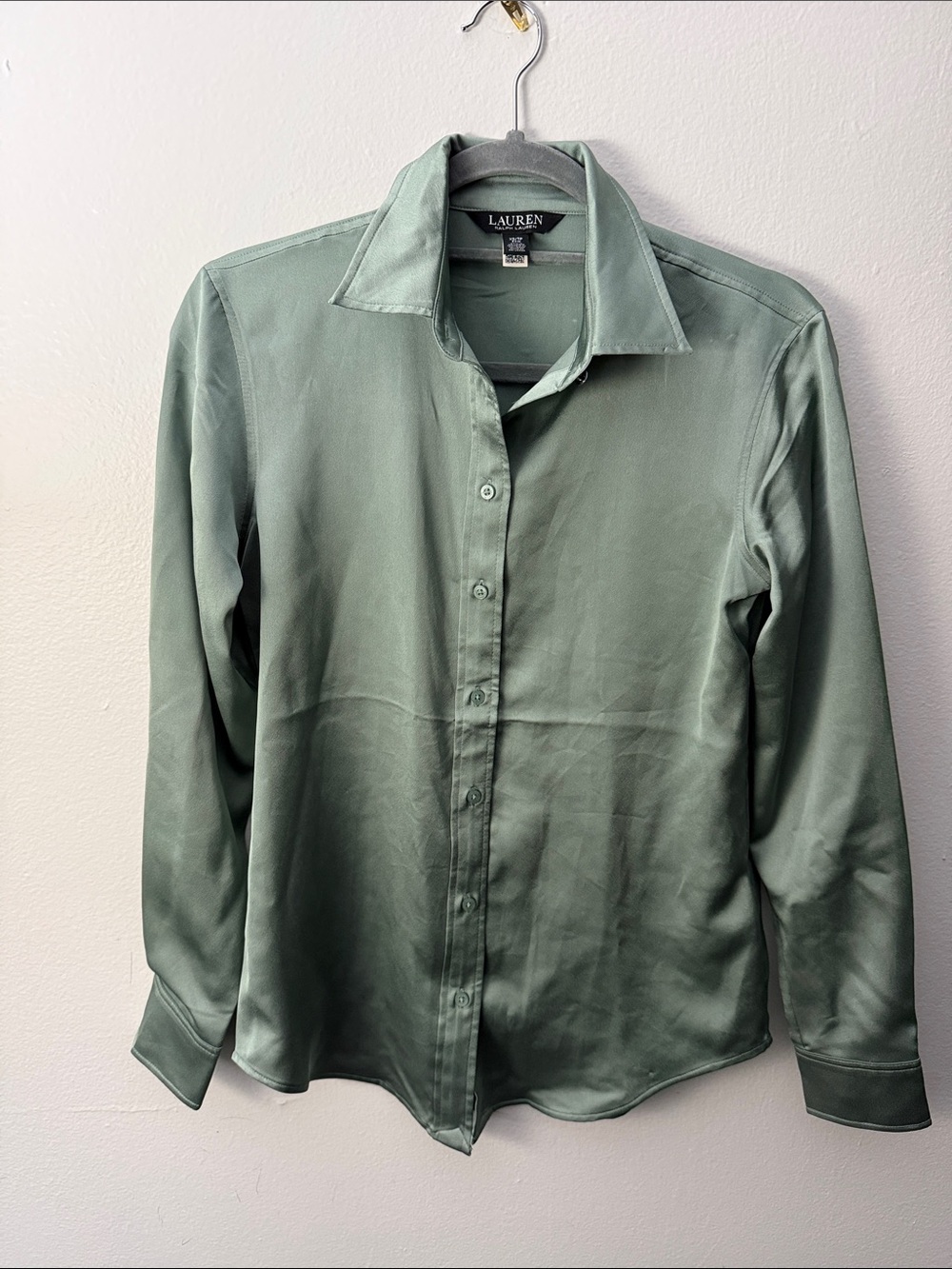 Lauren Ralph Lauren Women’s Classic Fit Satin Charmeuse Shirt